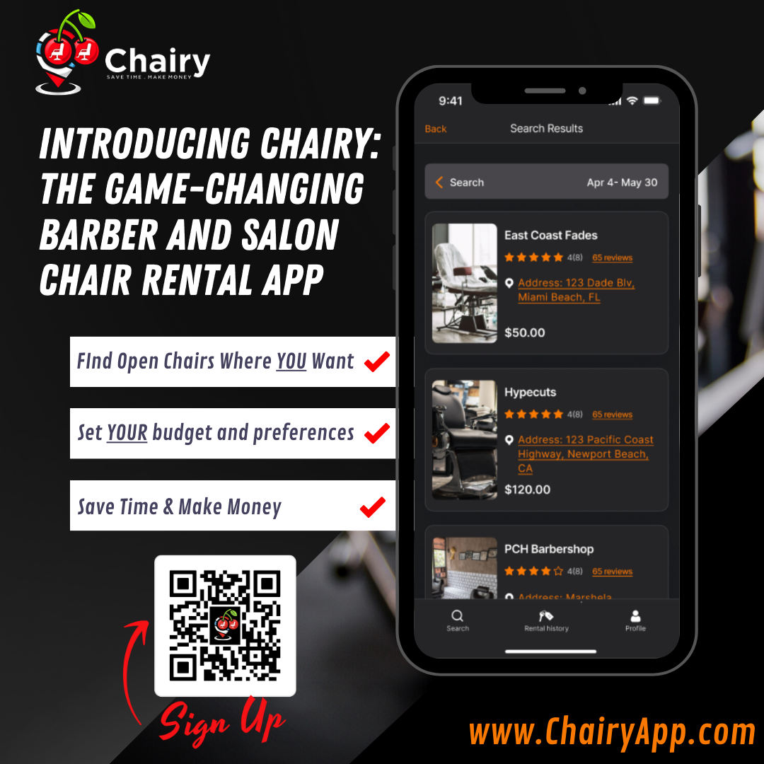 Introducing Chairy: The Game-Changing Barber and Salon Chair Rental App