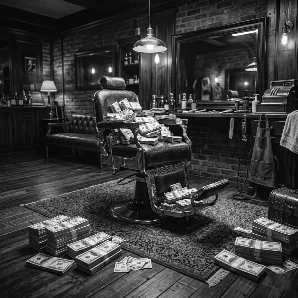 Barbershop or salon with available chair